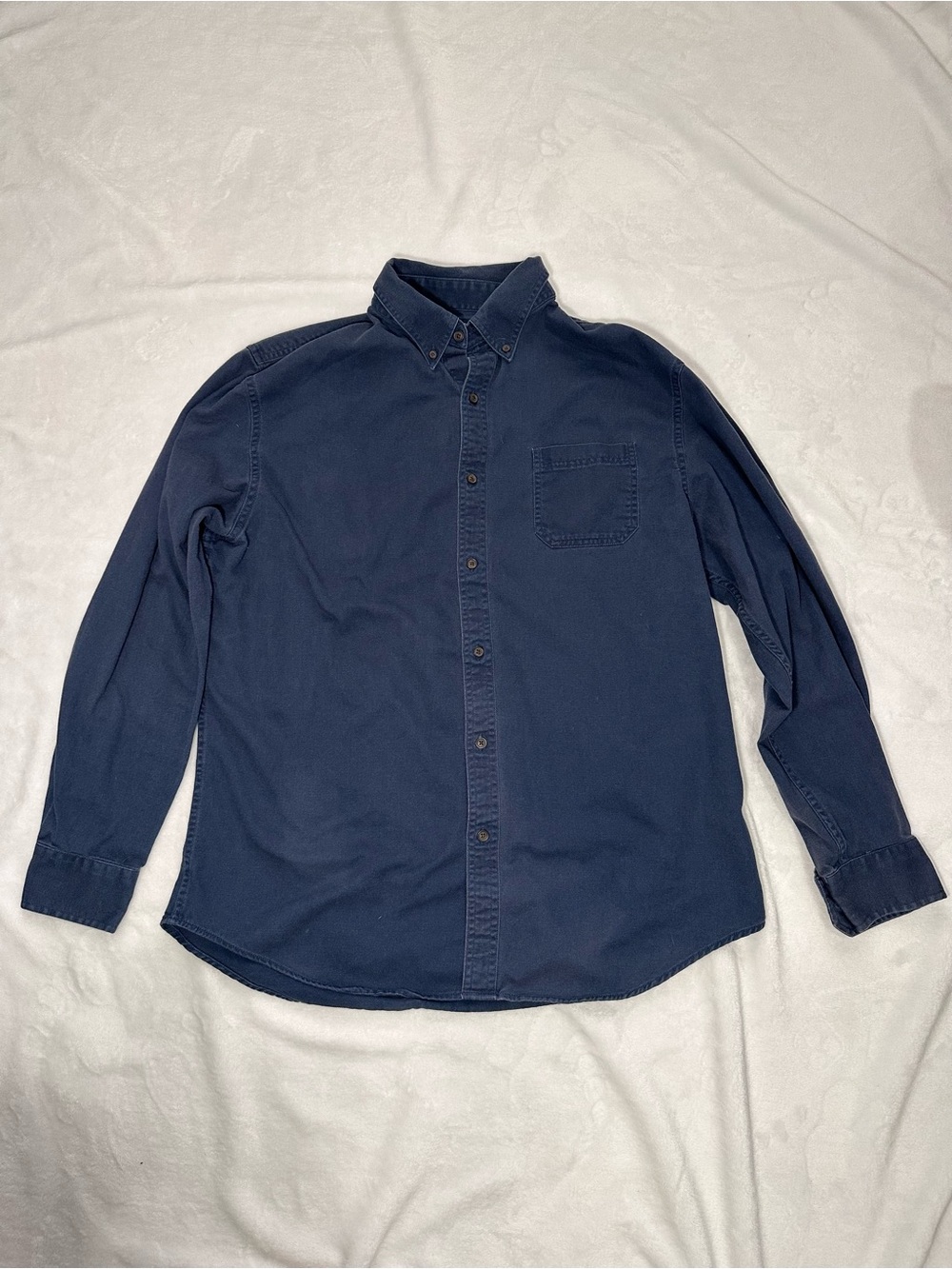 croft & barrow Navy Long-Sleeve Button-Down Shirt